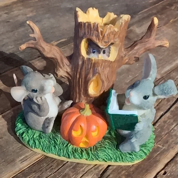 Fitz and Floyd Charming Tails Halloween Mouse Figurine Set - Brown and Orange - Picture 6 of 8